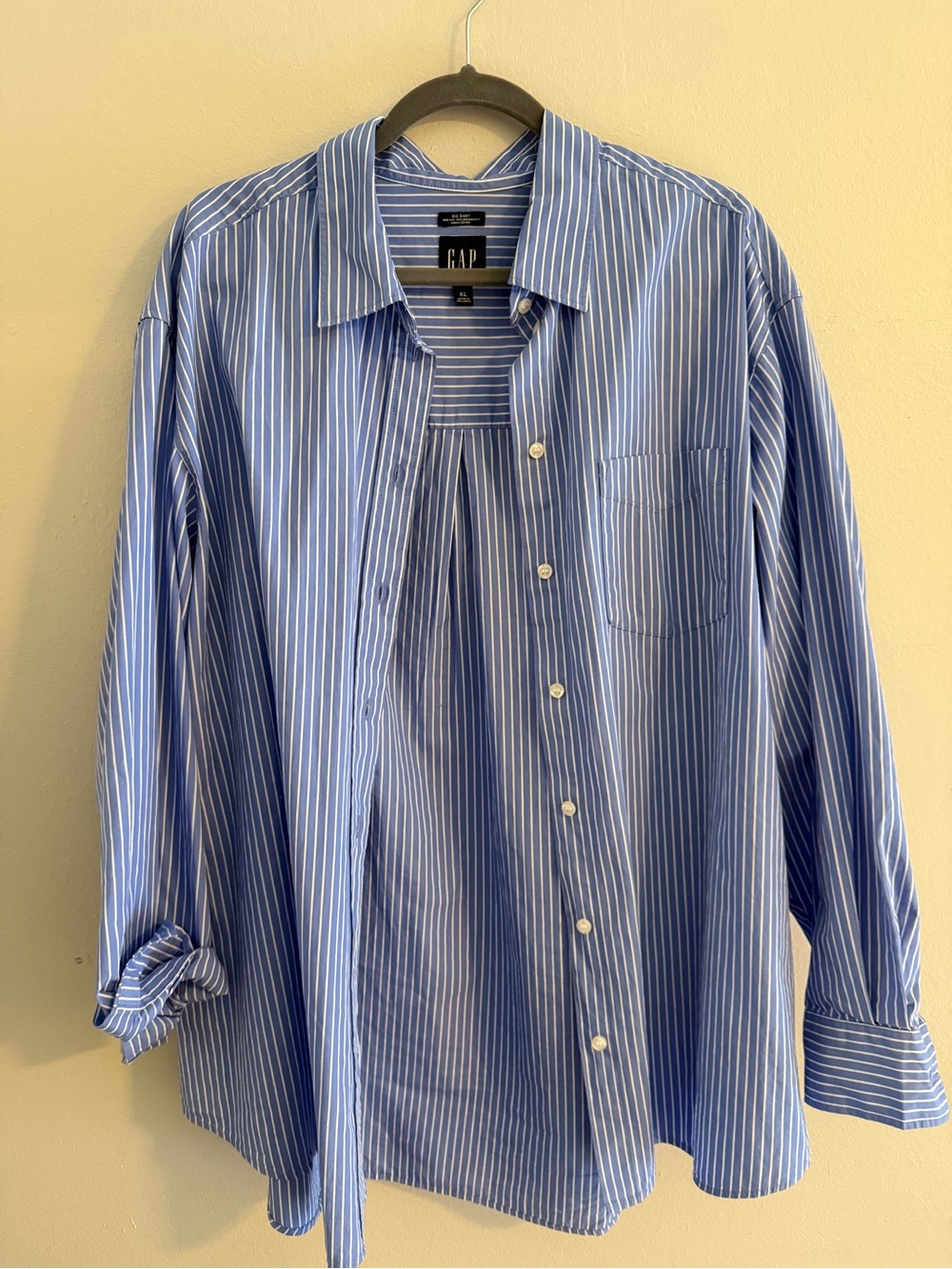 GAP Blue and White Striped Dress Shirt